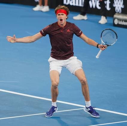 ALEXANDER ZVEREV cheers after winning Jubilee joy emotion Team Germany mixed doubles tennis Hopman Cup 2018 ITF Perth arena Perth Western Australia Australia 5 January 2018 Copyright: xJuergenxHasenkopfx