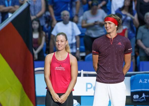 ANGELIQUE KERBER ALEXANDER ZVEREV Team Germany mixed doubles final tennis Hopman Cup 2018 ITF Perth arena Perth Western Australia Australia 6 January 2018 Â Copyright: xJuergenxHasenkopfx