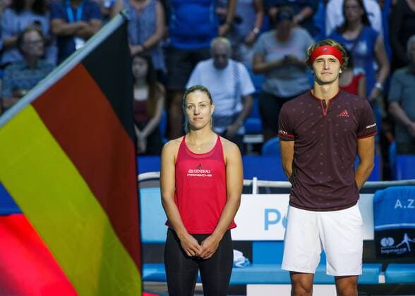 ANGELIQUE KERBER ALEXANDER ZVEREV Team Germany mixed doubles final tennis Hopman Cup 2018 ITF Perth arena Perth Western Australia Australia 6 January 2018 Â Copyright: xJuergenxHasenkopfx