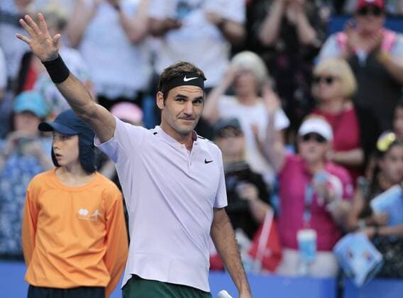 6th January 2018, Perth Arena, Perth, Australia; MasterCard Hopman Cup Tennis Final; Roger Federer of Team Switzerland waves to the large crowd after winning the Final against Alexander Zverev of Team Germany 2 sets to 1  ActionPlus11968556