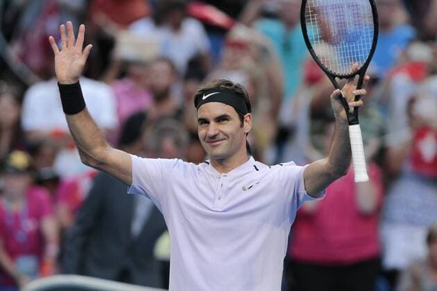 6th January 2018, Perth Arena, Perth, Australia; MasterCard Hopman Cup Tennis Final; Roger Federer of Team Switzerland waves to the large crowd after winning the Final against Alexander Zverev of Team Germany 2 sets to 1  ActionPlus11968557