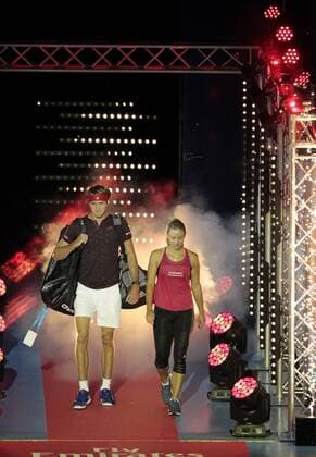 6th January 2018, Perth Arena, Perth, Australia; MasterCard Hopman Cup Tennis Final; Alexander Zverev and Angelique Kerber of Team Germany make there way to centre court before the start of the Hopman Cup Final  ActionPlus11968538