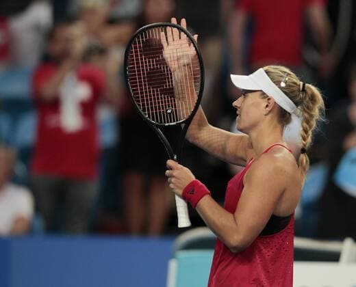 6th January 2018, Perth Arena, Perth, Australia; MasterCard Hopman Cup Tennis Final; Angelique Kerber of Team Germany waves to the crowd after she won the Final against Belinda Bencic of Team Switzerland 2 sets to 0  ActionPlus11968587