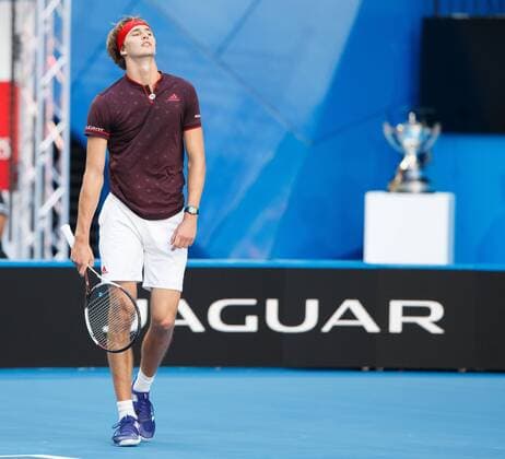 ALEXANDER ZVEREV reacts disappointed frustration emotion Team Germany final tennis Hopman Cup 2018 ITF Perth arena Perth Western Australia Australia 6 January 2018 Copyright: xJuergenxHasenkopfx
