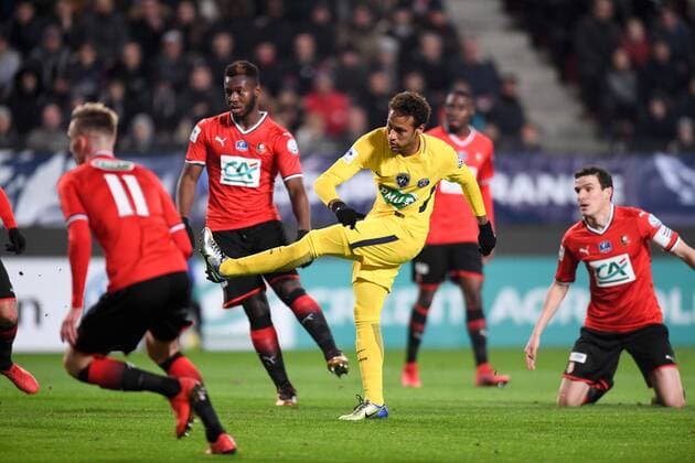10 NEYMAR JR (psg) - BUT FOOTBALL : Rennes vs Paris SG - Coupe de France - 07 01 2018 AnthonyBIBARD FEP Panoramic 