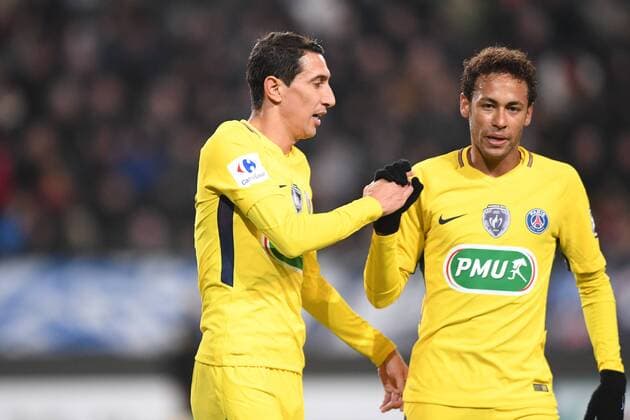 10 NEYMAR JR (psg) - 11 ANGEL DI MARIA (psg) - JOIE FOOTBALL : Rennes vs Paris SG - Coupe de France - 07 01 2018 AnthonyBIBARD FEP Panoramic 
