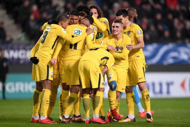 Bilder des Tages - SPORT Fußball, Coupe de France, Stade Rennes - Paris St. Germain 06 MARCO VERRATTI (psg) - JOIE FOOTBALL : Rennes vs Paris SG - Coupe de France - 07 01 2018 AnthonyBIBARD FEP Panoramic 