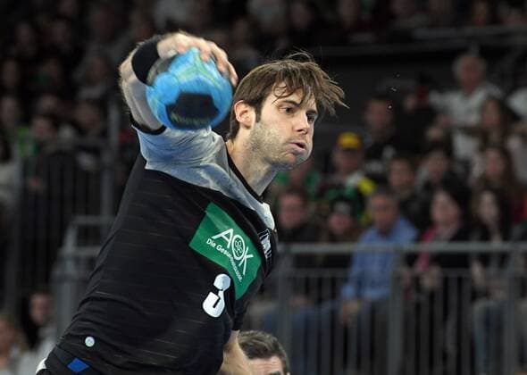 New Ulm ratiopharm arena 7 1 2018 men handball game match Germany Iceland seven metres from Uwe Galbraith Paris St Germain HB FRA Germany