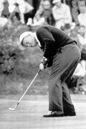 GOLF PLAYER JACK NICKLAUS OF TUSCON IN ACTION AT THE BRITISH OPEN GOLF CHAMPIONSHIPS IN LYTHAM ST. ANNES ; 12 JULY 1963, Copyright: Topfoto  UnitedArchivesIPU460199
