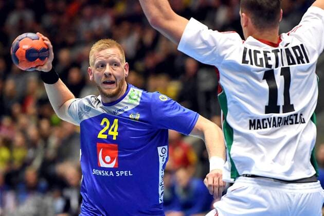 180108 Sweden s Jim gottfridsson during training the international handball team between Sweden and Hungary on 8 January 2018 in Partille  Copyright: CARLxSANDIN BB180108CS009