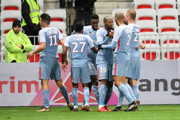 19 DJIBRIL SIDIBE (mon) - 15 Adama DIAKHABY (mon) - JOIE FOOTBALL : Nice vs Monaco - Coupe de la Ligue - 09 01 2018 FEP Panoramic 