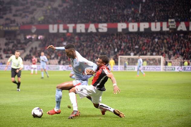 15 Adama DIAKHABY (mon) - 15 Patrick BURNER (nice) FOOTBALL : Nice vs Monaco - Coupe de la Ligue - 09 01 2018 FEP Panoramic 
