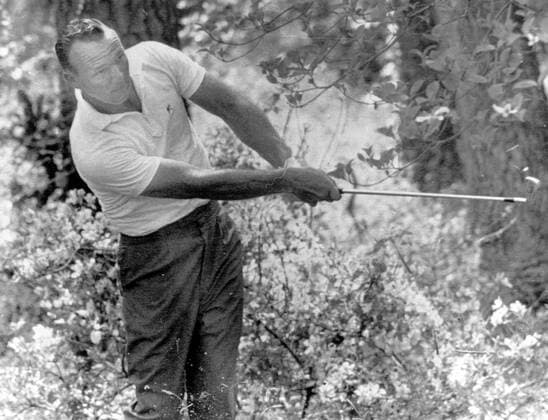 GOLF MASTERS ARNOLD PALMER IN ACTION IN AUGUSTA ; 5 APRIL 1963, Copyright: Topfoto  UnitedArchivesIPU454314