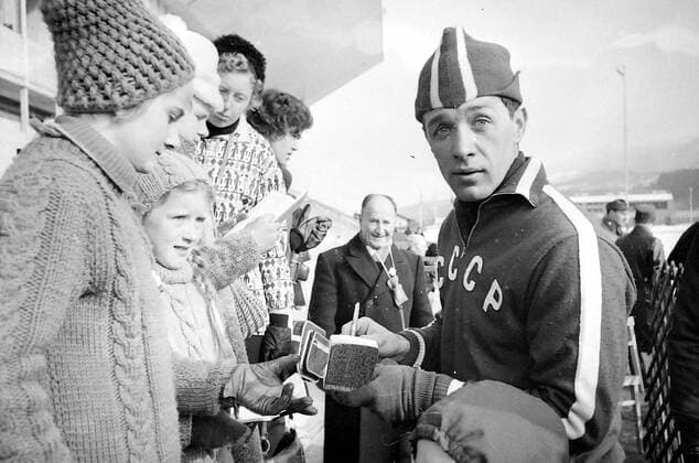 Olympia, Historie, Olympische Winterspiele 1964 in Innsbruck WINTER OLYMPICS GAMES IN INNSBRUCK, AUSTRIA - RUSSIA S ANT ANTSON - WINS GOLD ; 7 FEBRUARY 1964, Copyright: Topfoto  UnitedArchivesIPU471207