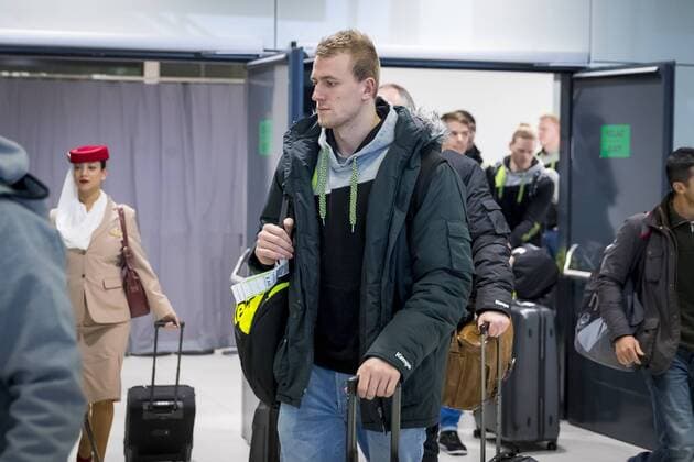 Julius Kuehn on arrival arrival of the German team in Zagreb handball EHF euro 2018 11 01 18 Zagreb Croatia Copyright: xAgentur54Gradx xFelixxKoenigx