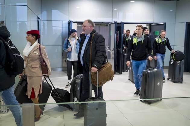 Andreas Michel man upon arrival arrival of the German team in Zagreb handball EHF euro 2018 11 01 18 Zagreb Croatia Copyright: xAgentur54Gradx xFelixxKoenigx