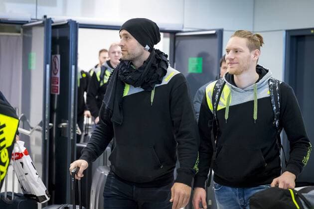 Silvio Hamad and Tobias Reichmann on arrival arrival of the German team in Zagreb handball EHF euro 2018 11 01 18 Zagreb Croatia Copyright: xAgentur54Gradx xFelixxKoenigx
