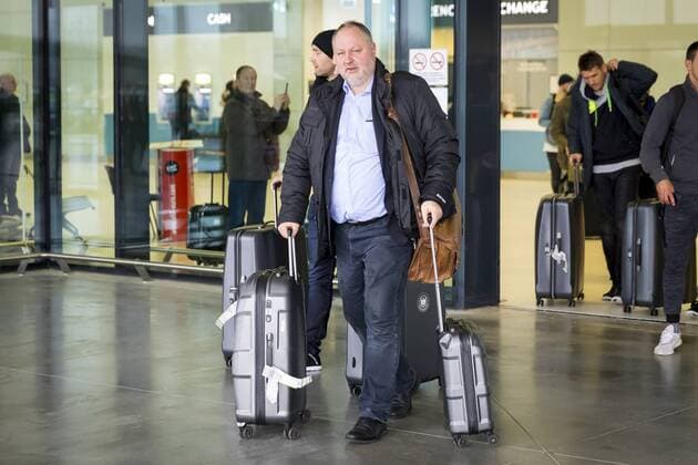 Andreas Michel man upon arrival arrival of the German team in Zagreb handball EHF euro 2018 11 01 18 Zagreb Croatia Copyright: xAgentur54Gradx xFelixxKoenigx