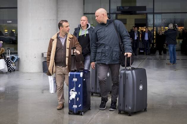 Bob Hanning and Axel Kromer on arrival arrival of the German team in Zagreb handball EHF euro 2018 11 01 18 Zagreb Croatia Copyright: xAgentur54Gradx xFelixxKoenigx