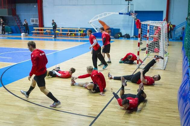 The players of the German team at the stretching 1 training of the German national team in Zagreb handball EHF euro 2018 11 01 18 Zagreb Zagreb Croatia DOM sportova Copyright: xAgentur54Gradx xFelixxKoenigx