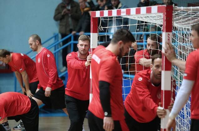 PXL_Training of German national handball team 11.01.2018., Dom sportova, Zagreb, Croatia - Training of the German national handball team before the start of the European Championship EM Europameisterschaft Philipp Weber.  SanjinxStrukic PIXSELL