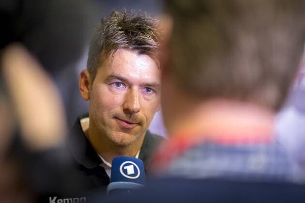National coach Christian Prokop in a television interview 1 Press Conference of the German national team in Zagreb handball EHF euro 2018 12 01 18 Zagreb Zagreb Croatia Hotel Panorama Copyright: xAgentur54Gradx xFelixxKoenigx