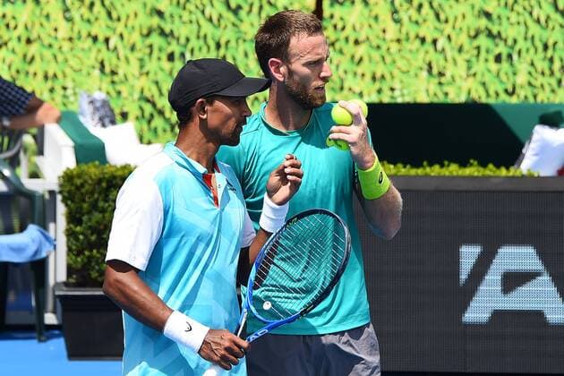 12th January 2018, ASB Tennis Centre, Auckland, New Zealand; ASB Classic, ATP Tennis Herren Mens Tennis; Raven Klaasen (RSA) and Michael Venus (NZL) during the ASB Classic ATP Men s Tournament Day 5 Semi Finals  ActionPlus11971112