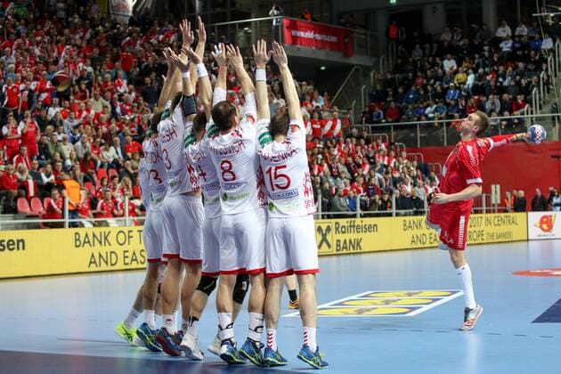HANDBALL - EHF EURO 2018, BLR vs AUT POREC,CROATIA,12.JAN.18 - HANDBALL - EHF European Championship EM Europameisterschaft group stage, Belarus vs Austria. Image shows Mykola Bilyk (AUT). GEPAxpictures xMaticxKlansek