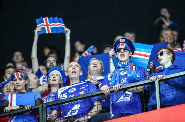 Handball, EM, Schweden - Island European Handball Championship, Group A, 1st Round, Sweden - Iceland 12.01.2018., Croatia, Spaladium Arena, Split - European Handball Championship, Group A, 1st Round, Sweden - Iceland. Icelandic fans.  SlavkoxMidzor PIXSELL