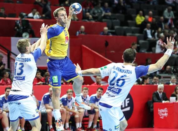 Handball, EM, Schweden - Island European Handball Championship, Group A, 1st Round, Sweden - Iceland 12.01.2018., Croatia, Spaladium Arena, Split - European Handball Championship, Group A, 1st Round, Sweden - Iceland. Albin Lagergren.  SlavkoxMidzor PIXSELL