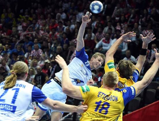 Split Croatia Spaladium arena 12 1 2018 men handball European Championship 2018 Sweden vs Iceland 24 26 Olafür Andres Gudmundsson island