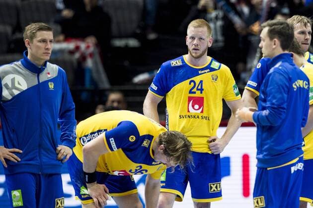 180112 Sweden s Jim gottfridsson moping around after the handball match between Sweden and Iceland during Handball CHAMPIONSHIPS on 12 January 2018 2018 in Split  Copyright: LUDVIGxTHUNMAN BB180112LT089