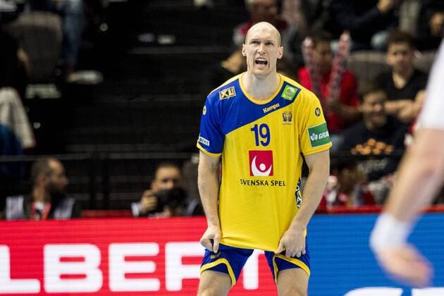 180112 Sweden s Johan Jakobsson moping around in handball game between Sweden and Iceland during Handball CHAMPIONSHIPS on 12 January 2018 2018 in Split  Copyright: LUDVIGxTHUNMAN BB180112LT090