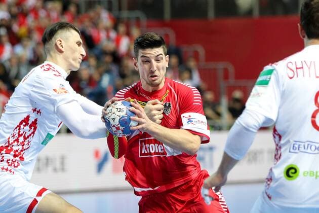 HANDBALL - EHF EURO 2018, BLR vs AUT POREC,CROATIA,12.JAN.18 - HANDBALL - EHF European Championship EM Europameisterschaft group stage, Belarus vs Austria. Image shows Alexander Hermann (AUT). GEPAxpictures xMaticxKlansek