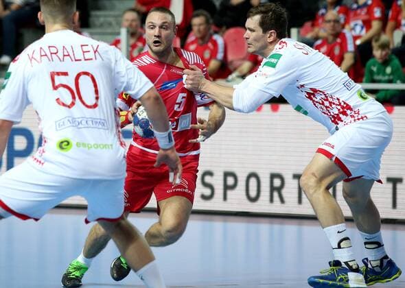 12.01.2018., Croatia, Zatika Sports Hall, Porec - European Handball Championship, Group B, 1st Round, Belarus - Austria. Vytautas Ziura.  IgorxKralj PIXSELL