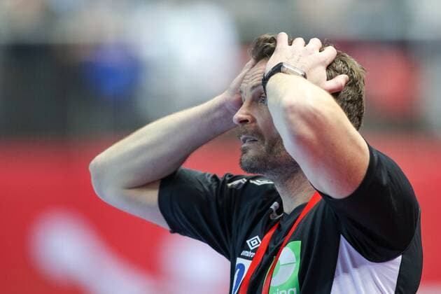 HANDBALL - EHF EURO 2018, FRA vs NOR POREC,CROATIA,12.JAN.18 - HANDBALL - EHF European Championship EM Europameisterschaft group stage, France vs Norway. Image shows the disappointment of Christian Berge (NOR). GEPAxpictures xMaticxKlansek