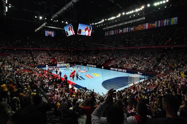 Split Croatia Spaladium arena 12 1 2018 equality handball European Championship 2018 Croatia Serbia playing in the Spaladium arena