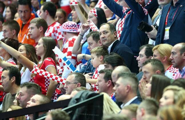 European Handball Championship Group B 1st round Croatia Serbia 12 01 2018 Croatia Spaladium arena in split European Handball Championship Group B 1st Round Croatia Serbia Igor Stimac with son Ivan nordphoto nph PIXSELL
