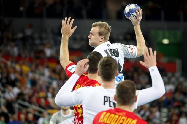 HANDBALL - EHF EURO 2018, GER vs MNE ZAGREB,CROATIA,13.JAN.18 - HANDBALL - EHF European Championship EM Europameisterschaft group stage, Germany vs Montenegro. Image shows Julius Kuhn (GER). GEPAxpictures xMaticxKlansek