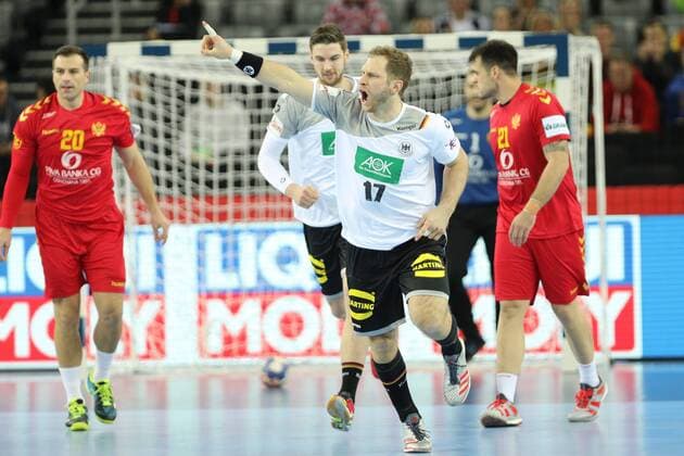 Zagreb, 13 01 2018 - Arena Zagreb hall, 2018 Men s European Championship EM Europameisterschaft Preliminary Round, Group C. Germany (white) - Montenegro (red) 