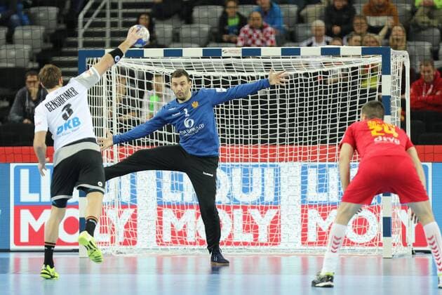 Zagreb, 13 01 2018 - Arena Zagreb hall, 2018 Men s European Championship EM Europameisterschaft Preliminary Round, Group C. Germany (white) - Montenegro (red) 