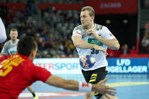 HANDBALL - EHF EURO 2018, GER vs MNE ZAGREB,CROATIA,13.JAN.18 - HANDBALL - EHF European Championship EM Europameisterschaft group stage, Germany vs Montenegro. Image shows Julius Kuhn (GER). GEPAxpictures xMaticxKlansek