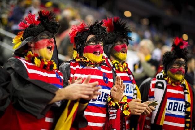 German fans cheering before the game Germany Montenegro preliminary handball EHF euro 2018 13 01 18 Zagreb Croatia Zagreb arena Copyright: xAgentur54Gradx xFelixxKoenigx