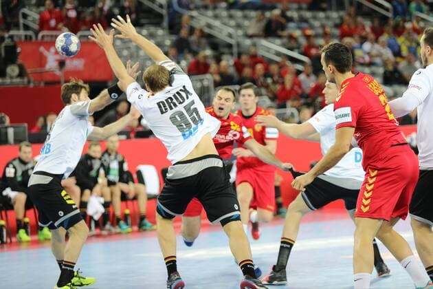 Zagreb, 13 01 2018 - Arena Zagreb hall, 2018 Men s European Championship EM Europameisterschaft Preliminary Round, Group C. Germany (white) - Montenegro (red) 
