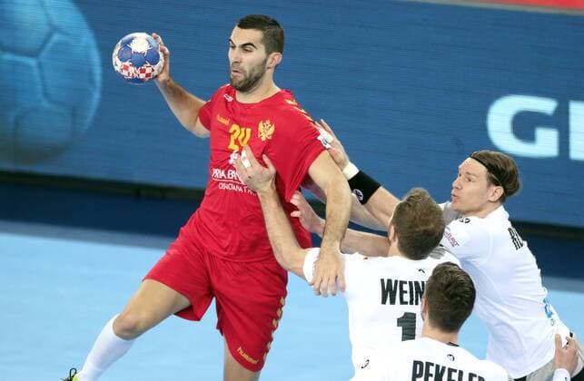 European Handball Championship, Group C, Round 1, Germany - Montenegro 13.01.2018., Croatia, Arena Zagreb, Zagreb - European Handball Championship, Group C, Round 1, Germany - Montenegro. BOZOVIC Milos  SanjinxStrukic PIXSELL