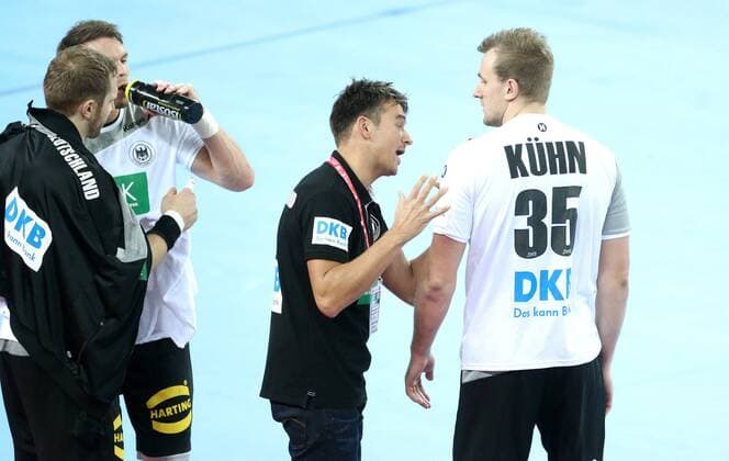 European Handball Championship, Group C, Round 1, Germany - Montenegro 13.01.2018., Croatia, Arena Zagreb, Zagreb - European Handball Championship, Group C, Round 1, Germany - Montenegro. KUHN Julius, Christian Prokop SanjinxStrukic PIXSELL