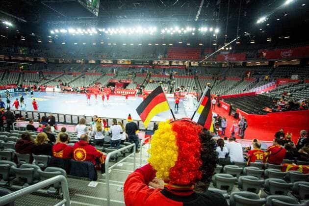 13 01 2018 arena Zargreb Zagreb CRO EHF European Championship men Germany vs Montenegro in Group C in the picture German fan during the preliminary round group C match of the EHF men s handball European Championship between Germany and Montenegro at the arena Zargreb in Zagreb Croatia on 2018 01 13 Zagreb Copyright: xEibner-Pressefotox EP_slo
