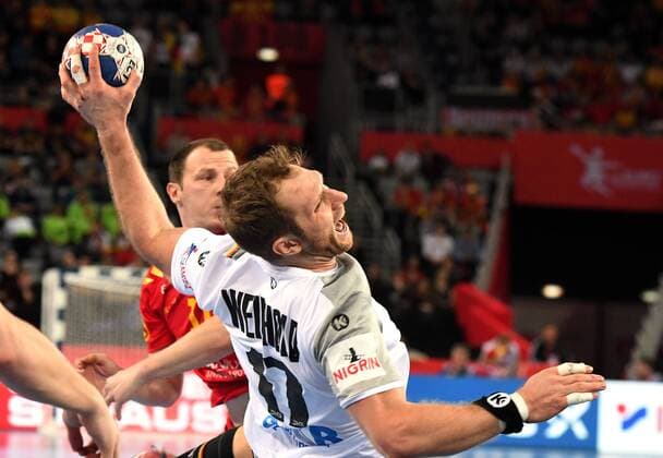 Zagreb Croatia Zagreb arena 13 1 2018 men handball European Championship 2018 Germany vs Montenegro Patrick Wiencek THW Kiel Germany
