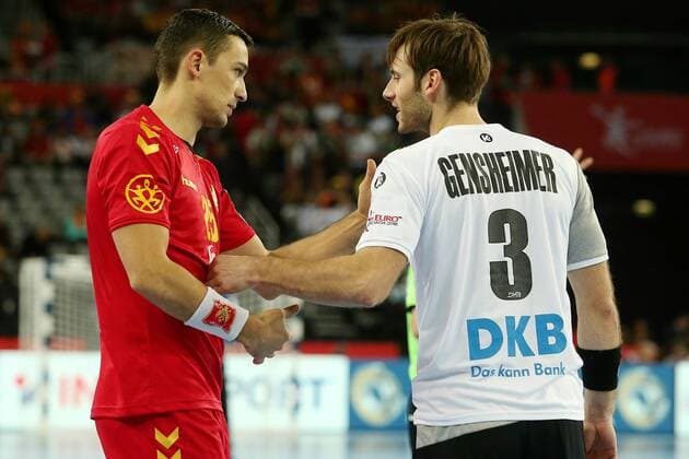 European Handball Championship, Group C, Round 1, Germany - Montenegro 13.01.2018., Croatia, Arena Zagreb, Zagreb - European Handball Championship, Group C, Round 1, Germany - Montenegro. LASICA Marko , GENSHEIMER Uwe  DaliborxUrukalovic PIXSELL