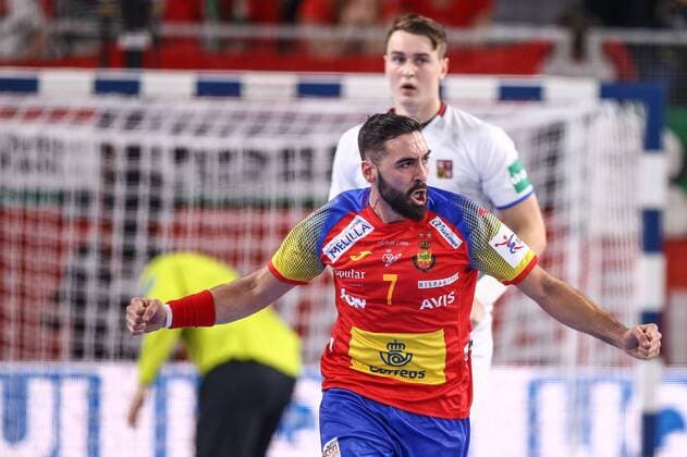 European Handball Championship, Group D, first round, Spain - Czech Republic 13.01.2018., Croatia, Arena Varazdin, Varazdin - European Handball Championship, Group D, first round, Spain - Czech Republic. RIVERA Valero  IgorxSoban PIXSELL